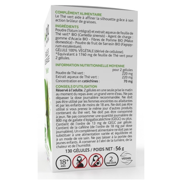 Arkogélules Thé Vert Bio - 130 gélules - Arkopharma - Illicopharma