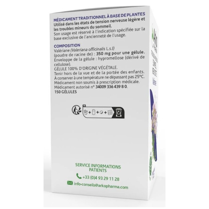 Arkogélules Valériane - 150 gélules - Arkopharma - IllicoPharma