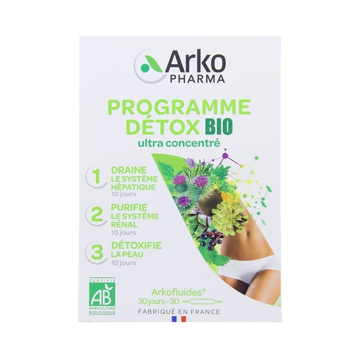 Arkofluides Programme Détox Bio - 30 ampoules - Arkopharma - IllicoPharma