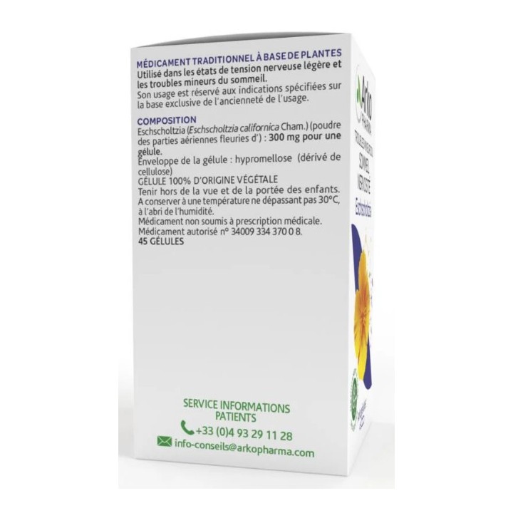 Arkogélules Eschscholtzia - 45 gélules - Arkopharma - IllicoPharma