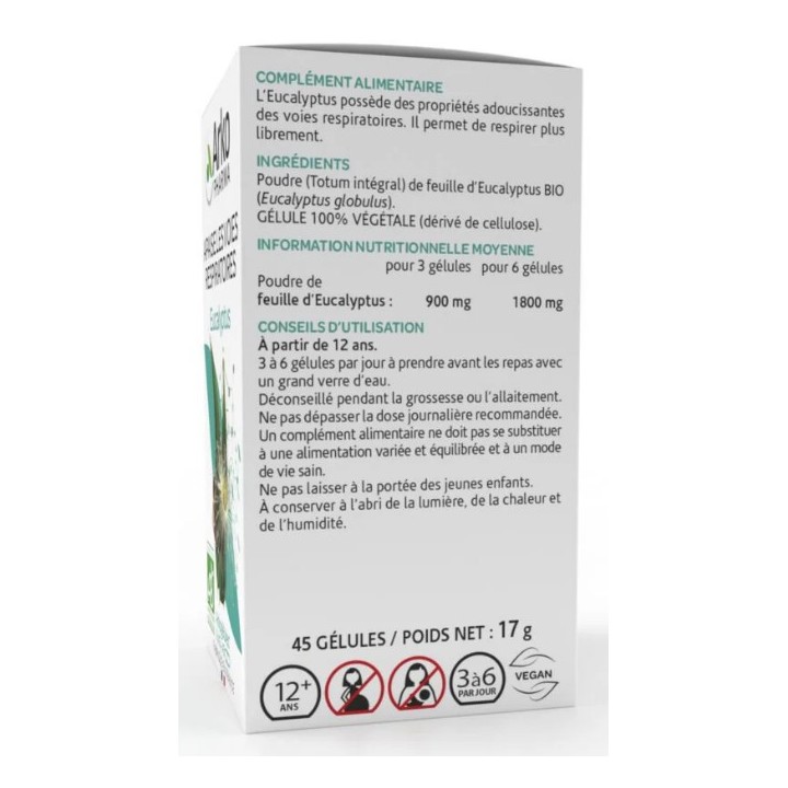 Arkogélules Eucalyptus Bio - 45 gélules - Arkopharma - Nez et gorge - IllicoPharma