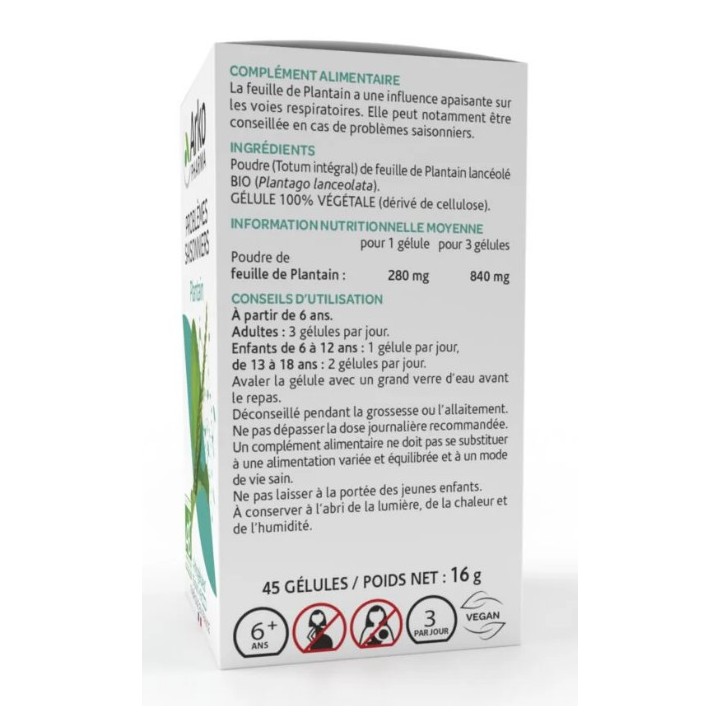 Arkogélules Plantain Bio - 45 gélules - Arkopharma - IllicoPharma