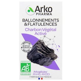 Arkogélules Charbon Végétal Activé Bio - 80 gélules - Arkopharma - IllicoPharma