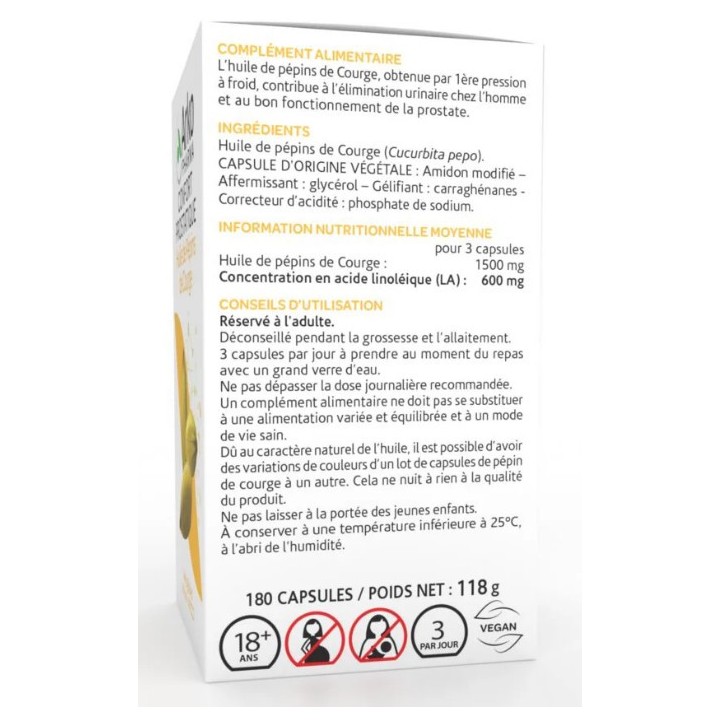 Arkogélules Huile de Pépins de Courge - 180 capsules - Arkopharma - IllicoPharma
