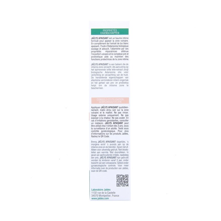 Jaïlys Apaisant Baume Onctueux 50ml - Jaldes - IllicoPharma