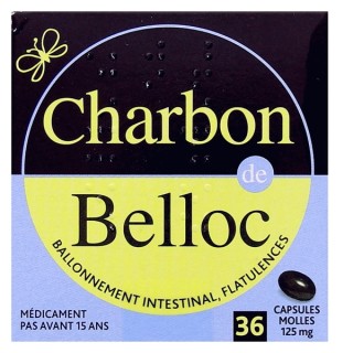 Charbon Belloc 36caps, Ballonnements - IllicoPharma