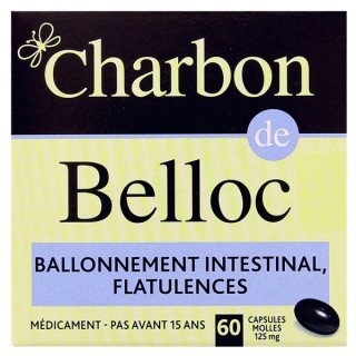 Charbon Belloc 60 caps, Ballonnements - IllicoPharma