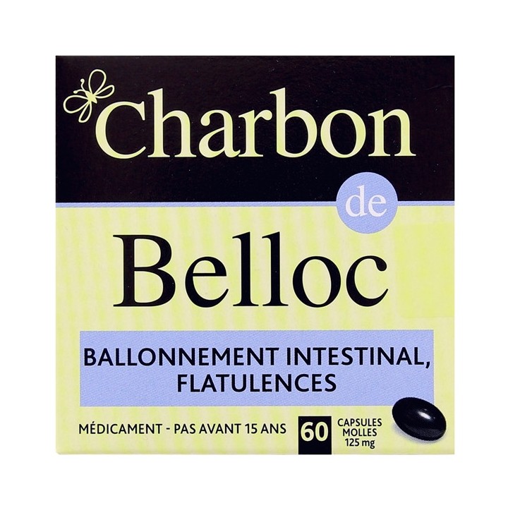 Charbon Belloc 60 caps, Ballonnements - IllicoPharma