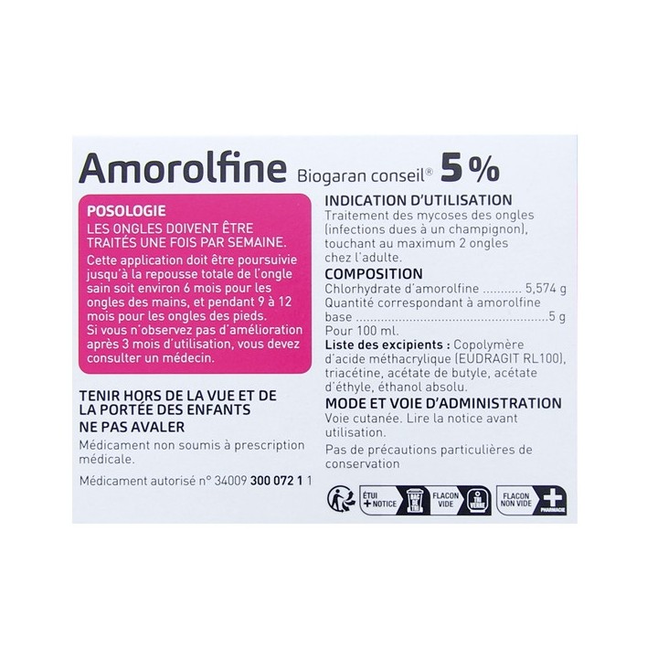Amorolfine 5% Biogaran Conseil