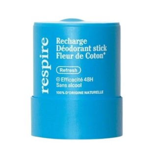 Recharge Déodorant Stick Fleur de coton 48h 50g Respire - IllicoPharma