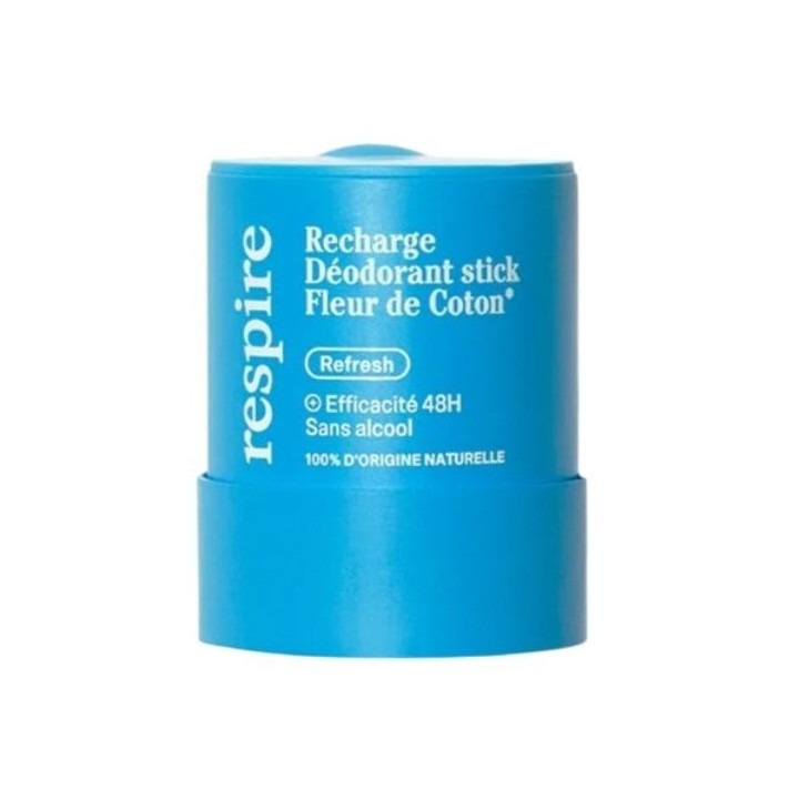 Recharge Déodorant Stick Fleur de coton 48h 50g Respire - IllicoPharma