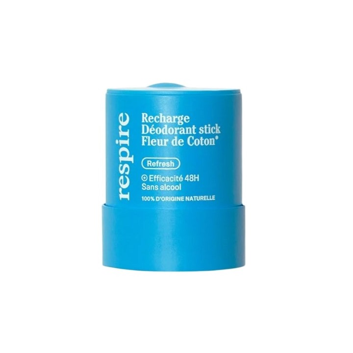 Recharge Déodorant Stick Fleur de coton 48h 50g Respire - IllicoPharma