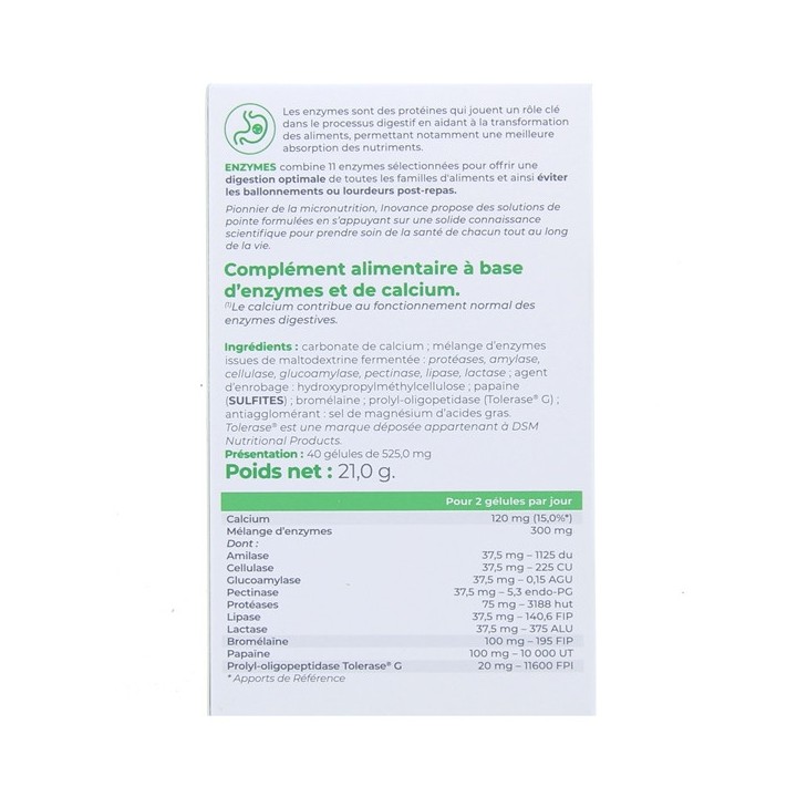 Inovance - Enzymes - x40 gélules - Ysonut -  IllicoPharma