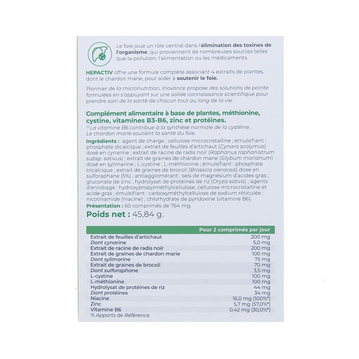 Inovance - Hepactiv - x60cpr - Ysonut -  IllicoPharma