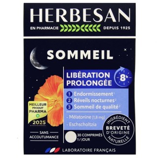 Sommeil Libération Prolongée 8H x30cpr - Herbesan - IllicoPharma