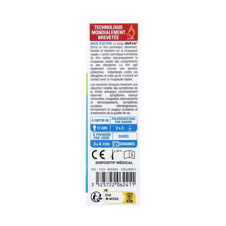 AlleR' Lib Rhinite Allergique Spray Nasal 15ml 3C Pharma - IllicoPharma