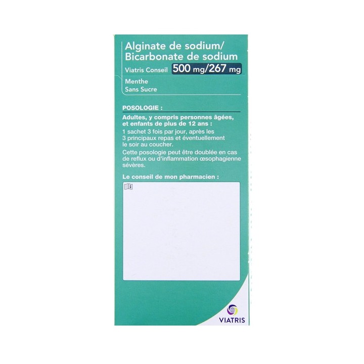 Alginate de sodium / Bicarbonate de sodium Viatris x12 sachets - IllicoPharma