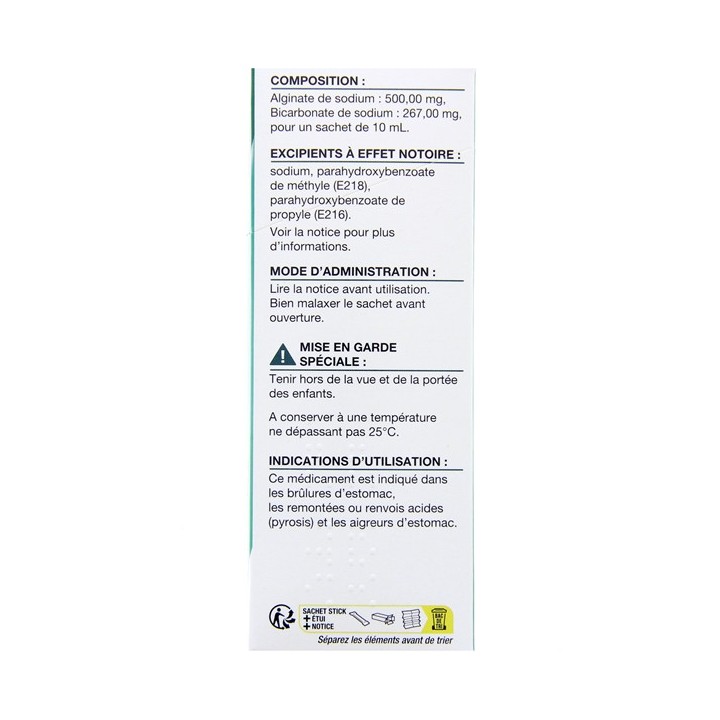 Alginate de sodium / Bicarbonate de sodium Viatris x12 sachets - IllicoPharma