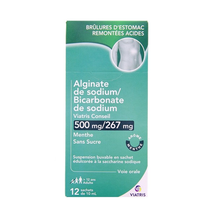 Alginate de sodium / Bicarbonate de sodium Viatris x12 sachets - IllicoPharma