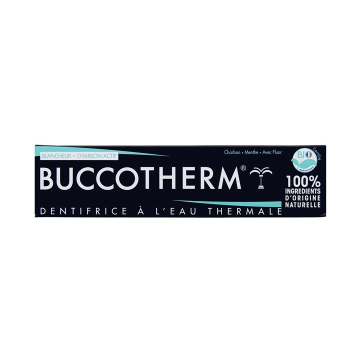 Dentifrice à l'Eau Thermale Blancheur Charbon Actif Bio 75ml Buccotherm - IllicoPharma