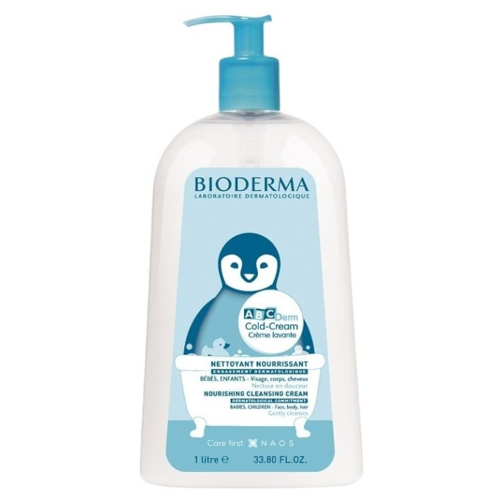 ABCDerm Cold-Cream Crème Lavante 1L - Bioderma - Nettoyants, eaux parfumées - IllicoPharma
