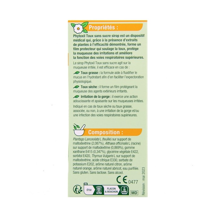 Phytoxil Toux Sèche et Grasse Sans Sucre Sirop 100 ml - IllicoPharma