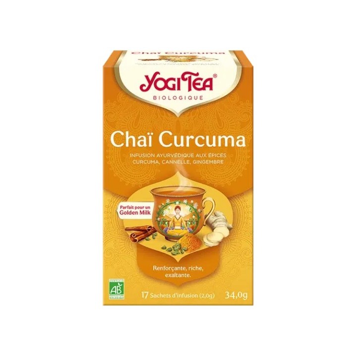 Infusion Chaï Curcuma Bio x17 sachets – Yogi Tea – IllicoPharma