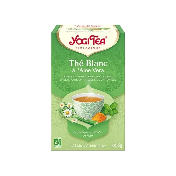 Infusion Thé Blanc Aloé Vera Bio x17 sachets – Yogi Tea – IllicoPharma