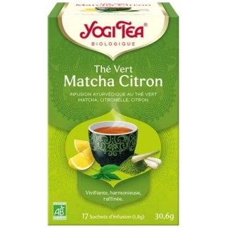 Infusion Thé Vert Matcha Citron Bio x17 sachets – Yogi Tea – IllicoPharma