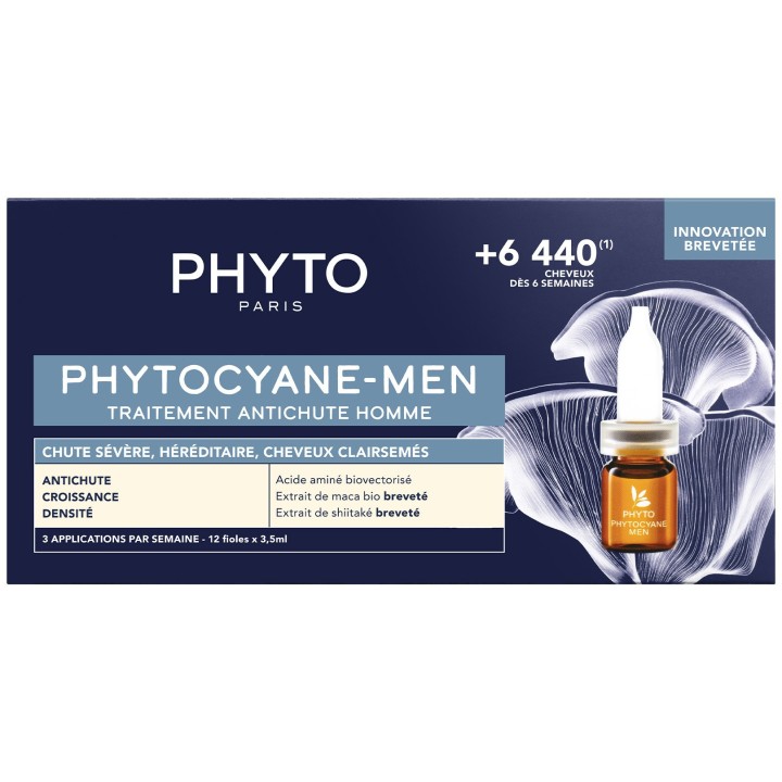 Phytocyane Men Traitement antichute sévère Homme - 12 fioles - Phyto - IllicoPharma