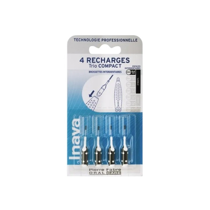 Trio Compact Recharges Brossettes Interdentaires Noir x4 - Inava - IllicoPharma