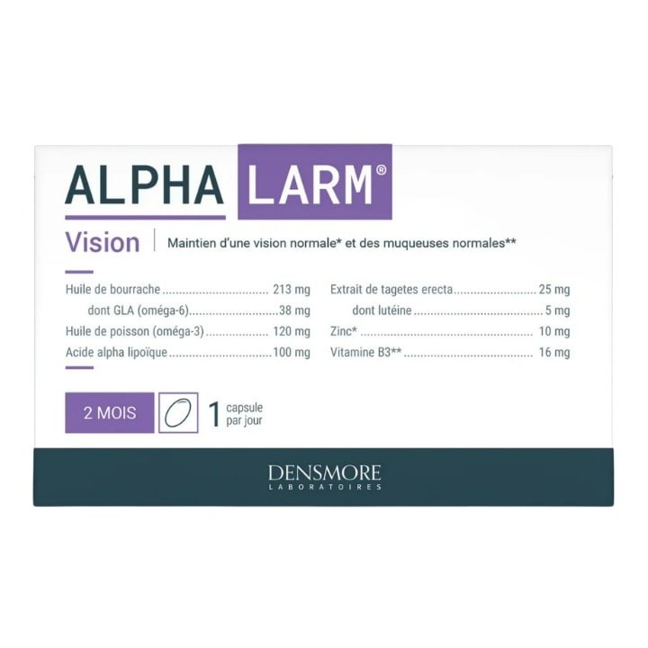 Alphalarm 60 capsules - Densmore - Vision - Pharmacie en ligne IllicoPharma