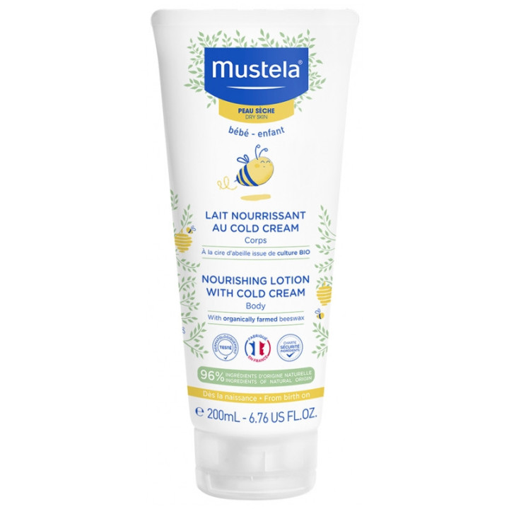 Lait Nourrissant Cold Cream à la cire d'abeille bio 200ml - Soin Bébé - Mustela - IllicoPharma