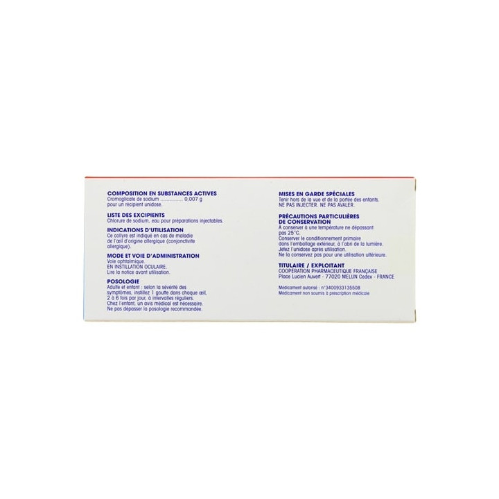 Opticron Collyre - 24 unidoses - Médicament Allergie - Pharmacie IllicoPharma