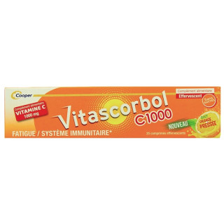 Vitascorbol 1000mg vitamine C - 20cpr effervescents - Cooper - IllicoPharma