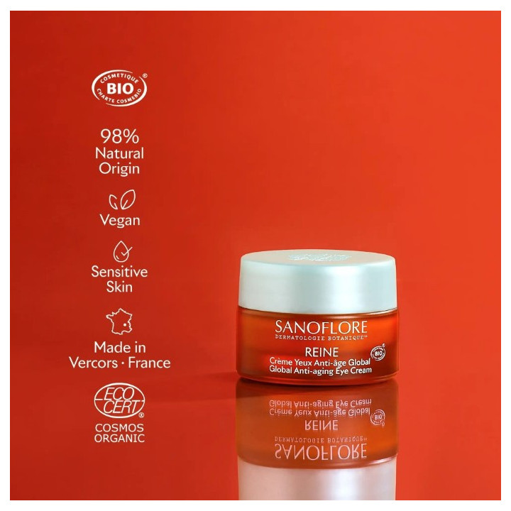 Reine Crème Yeux Anti-Âge Global Bio 15ml - Sanoflore - IllicoPharma