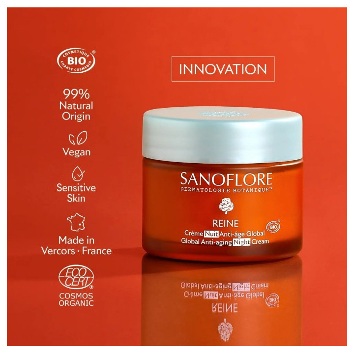 Reine Crème Nuit Anti-Âge Global Bio 50ml - Sanoflore - IllicoPharma