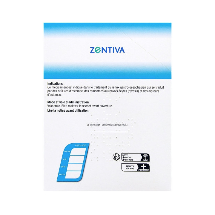Alginate de Sodium/Bicarbonate de Sodium Suspension Buvable en Sachet x24 - IllicoPharma