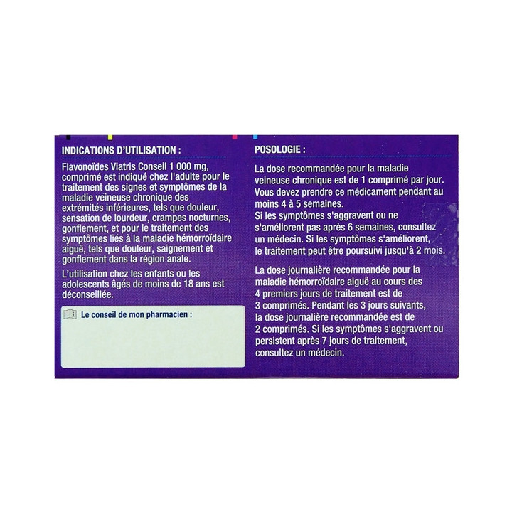 Flavonoïdes 1000mg x18cpr Viatris - IllicoPharma