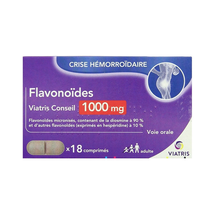 Flavonoïdes 1000mg x18cpr Viatris - IllicoPharma