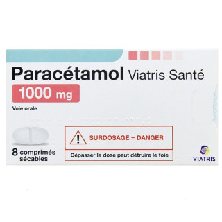 Paracétamol 1000mg x8cpr sécables - Viatris - Pharmacie en ligne IllicoPharma