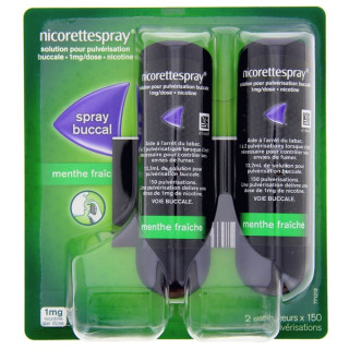 NicoretteSpray 1mg Menthe Fraîche x2 - Arrêt du tabac - IllicoPharma