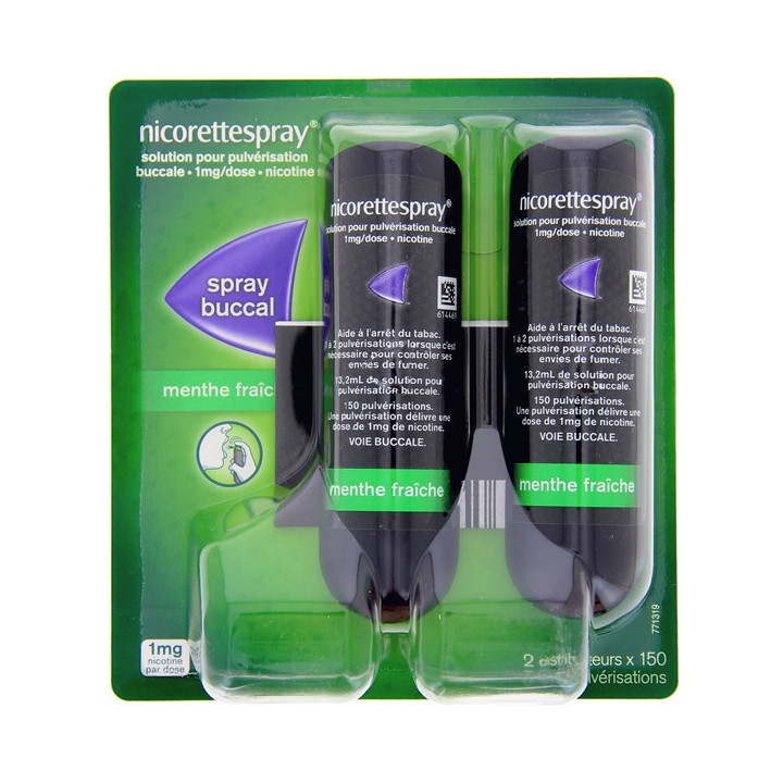 NicoretteSpray 1mg Menthe Fraîche x2 - Arrêt du tabac - IllicoPharma