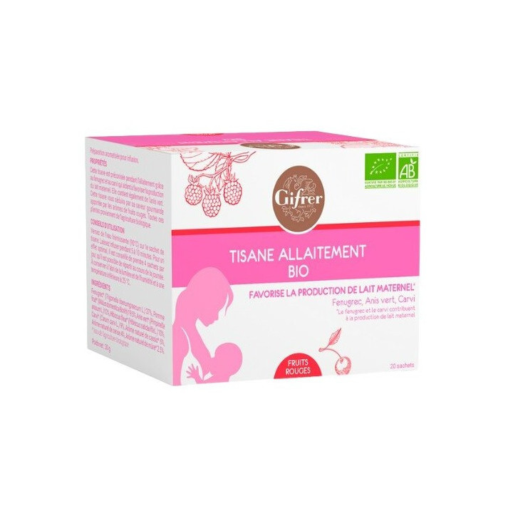 Tisane Allaitement Bio Fruits Rouges x20 sachets – Gifrer – IllicoPharma
