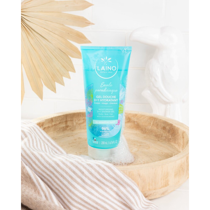 Gel douche 3en1 au Monoï de Tahiti 200ml - Laino - IllicoPharma