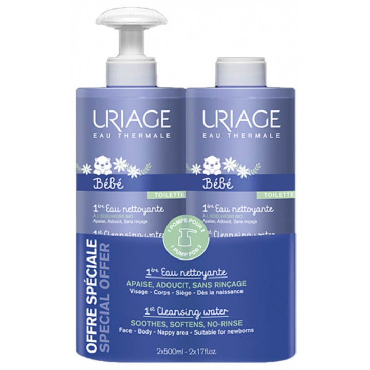 1ère Eau Nettoyante 2x500ml Uriage Bébé - IllicoPharma