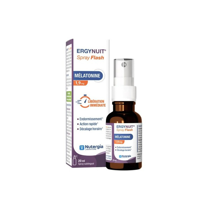 Ergynuit Spray Flash Mélatonine 1,9mg 20ml - Nutergia - IllicoPharma