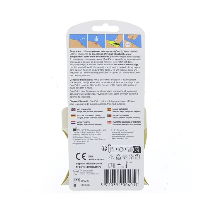 Bee Patch Anti-Venin x5 patchs – Pharmavoyage – IllicoPharma