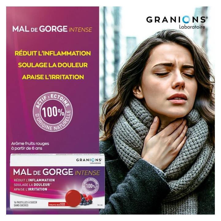 Mal de Gorge Intense x16 pastilles – Granions – IllicoPharma