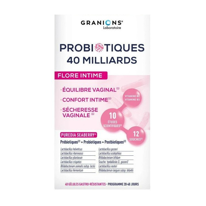 Probiotiques Flore Intime x40 gélules – Granions – IllicoPharma